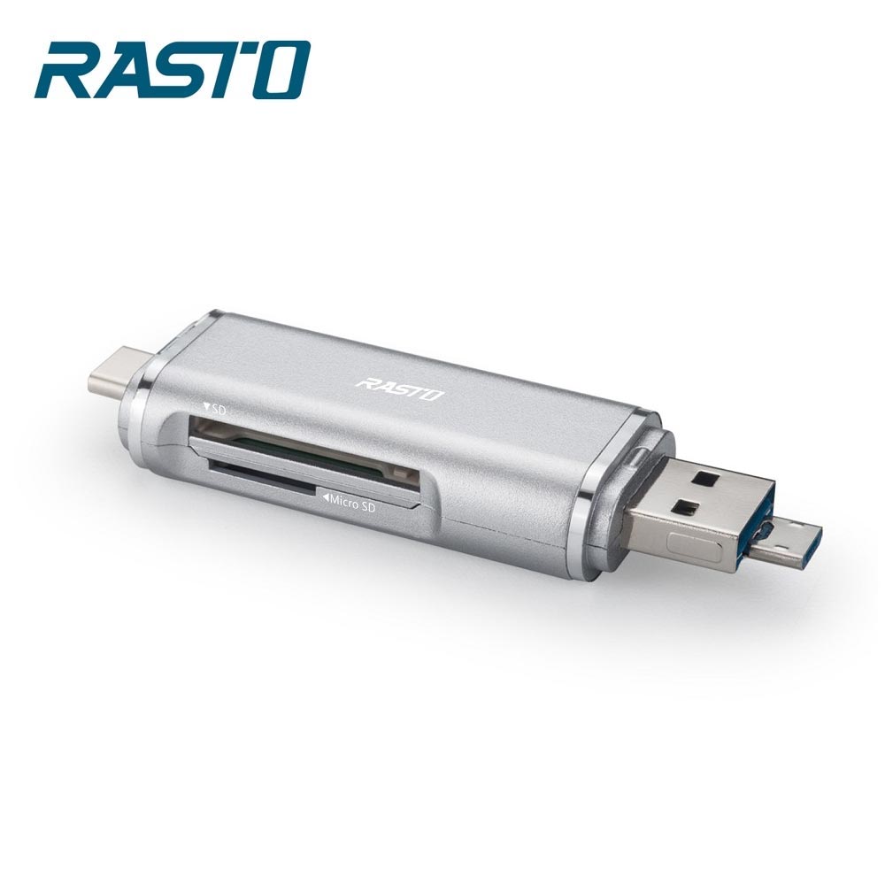 【RASTO】RT6 Type C+Micro+USB 三合一多功能讀卡機