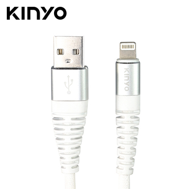 【KINYO 耐嘉】USB-A901 蘋果6A超快充數據線-白 1.2m