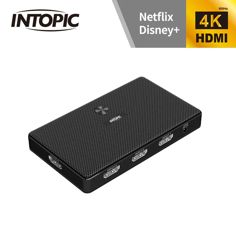【INTOPIC 廣鼎】HDMI 4K60Hz三對一切換器 HSW-200