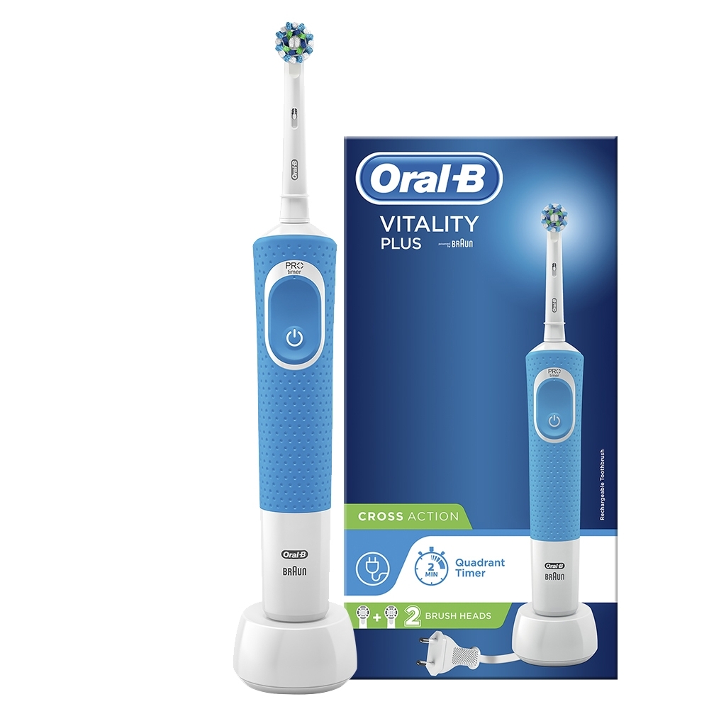 【Oral-B】D100 活力亮潔電動牙刷-清新藍