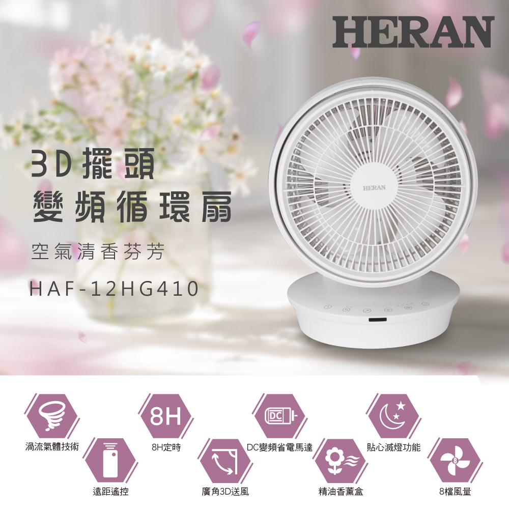 HERAN禾聯 3D擺頭變頻循環扇 HAF-12HG410