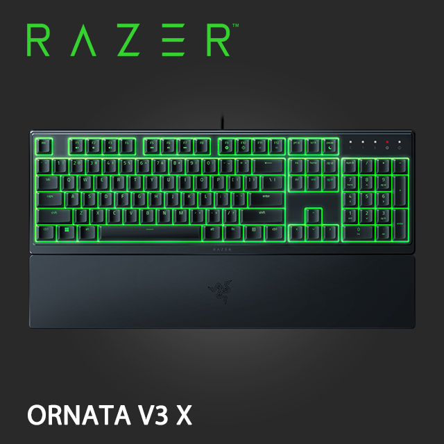 RAZER 雷蛇 ORNATA V3 X 雨林狼蛛 V3 X 靜音薄膜按鍵軸 電競鍵盤 中文/英文
