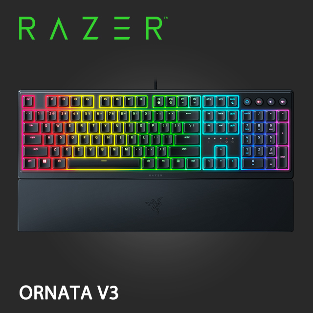 Razer ORNATA V3 雨林狼蛛 V3 機械式薄膜混合電競鍵盤 [中文