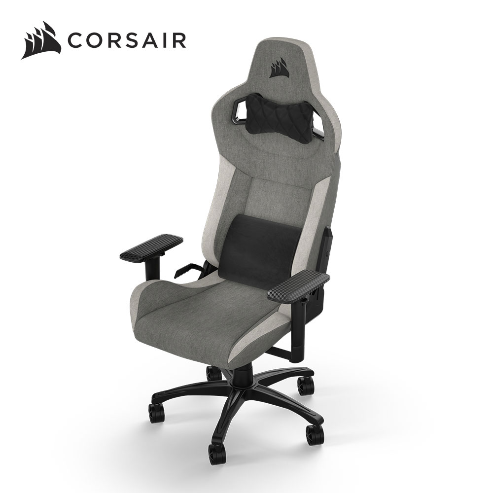 海盜船 CORSAIR T3-RUSH 灰白/布質 電競椅