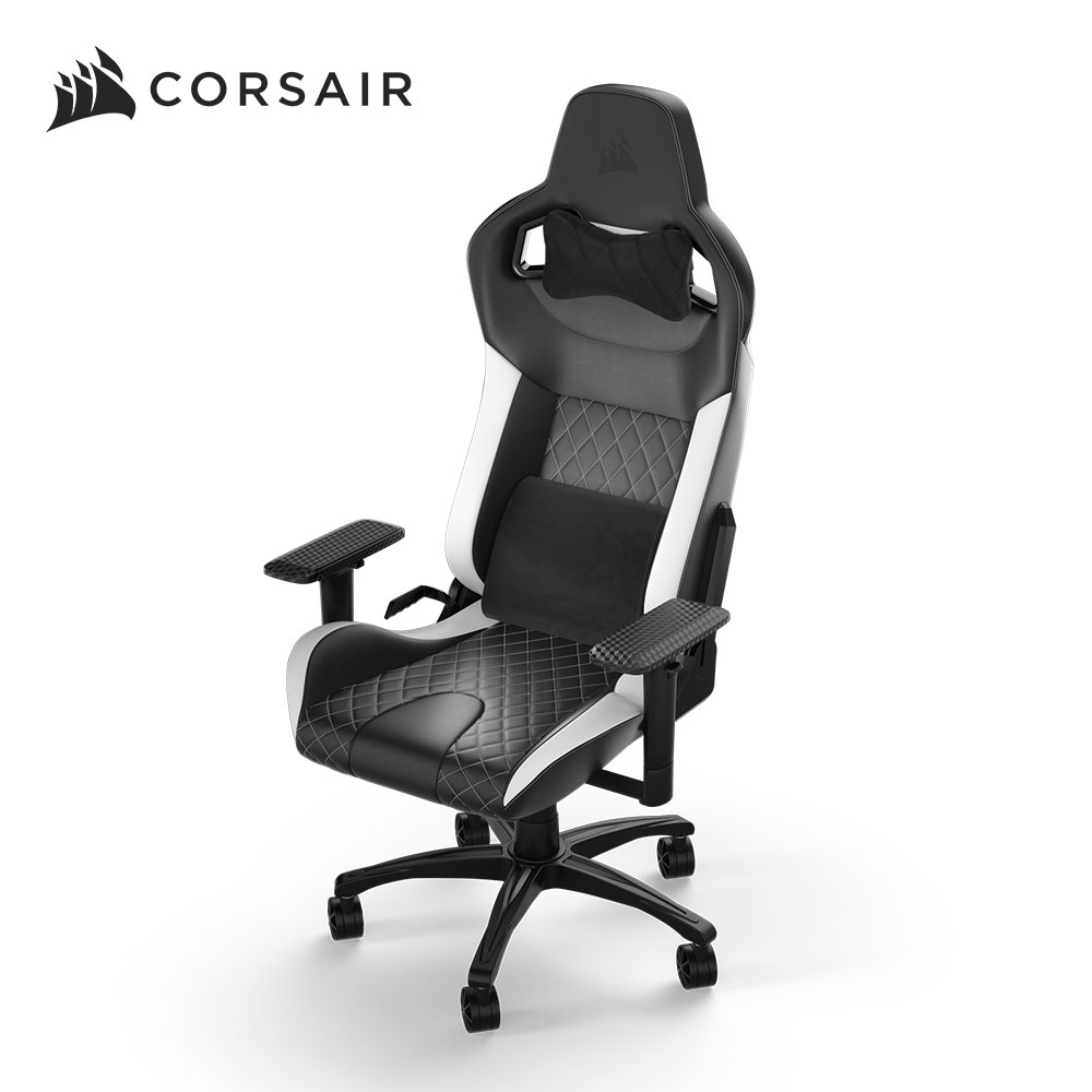 海盜船 CORSAIR T1 RACE 黑白/皮質 電競椅(含組裝)