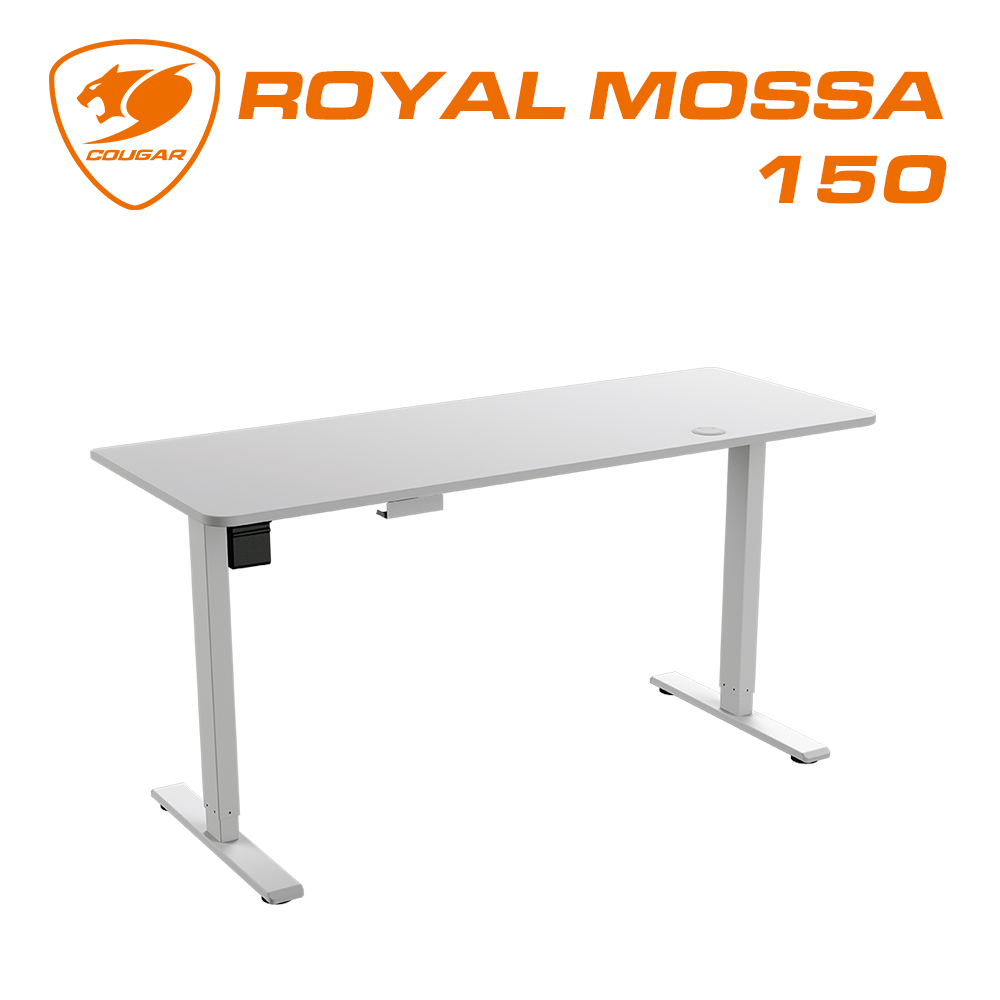 【COUGAR 美洲獅】ROYAL MOSSA 150 加大電動升降桌 白色