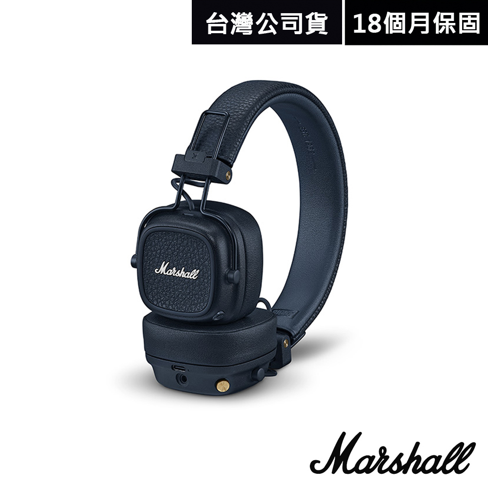 Marshall Major V 藍牙耳罩式耳機-第五代午夜藍