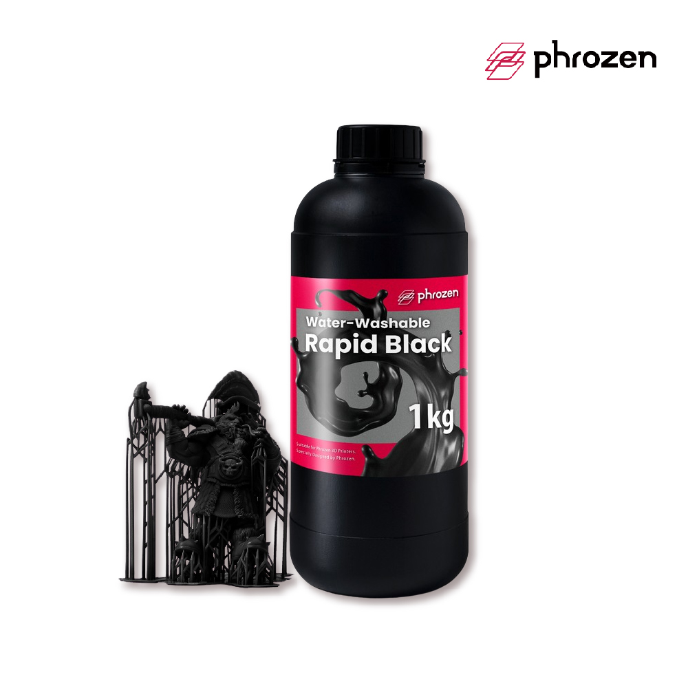 【PHROZEN普羅森】Water-Washable 可水洗高速列印樹脂 - 極速黑(1KG裝) 3D列印耗材