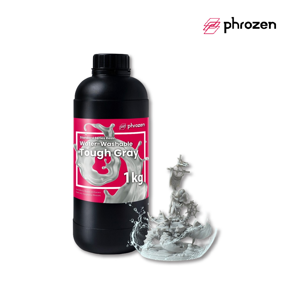 【PHROZEN普羅森】Water-Washable 可水洗韌性樹脂 - 灰色(1KG裝)3D列印耗材