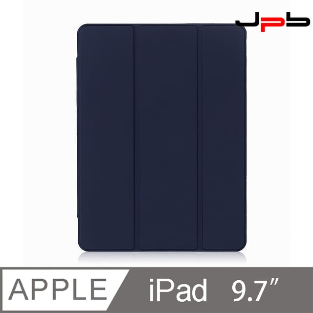 [ JPB iPad Air1/2 9.7吋 折疊磁吸帶筆槽平板保護套 - 深藍