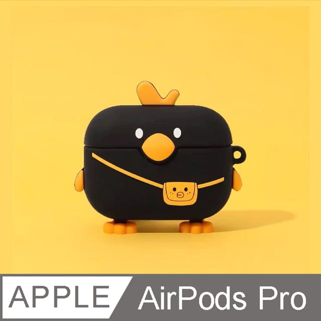 [ JPB AirPods Pro 矽膠立體造型保護套 - 背包鴨(黑)