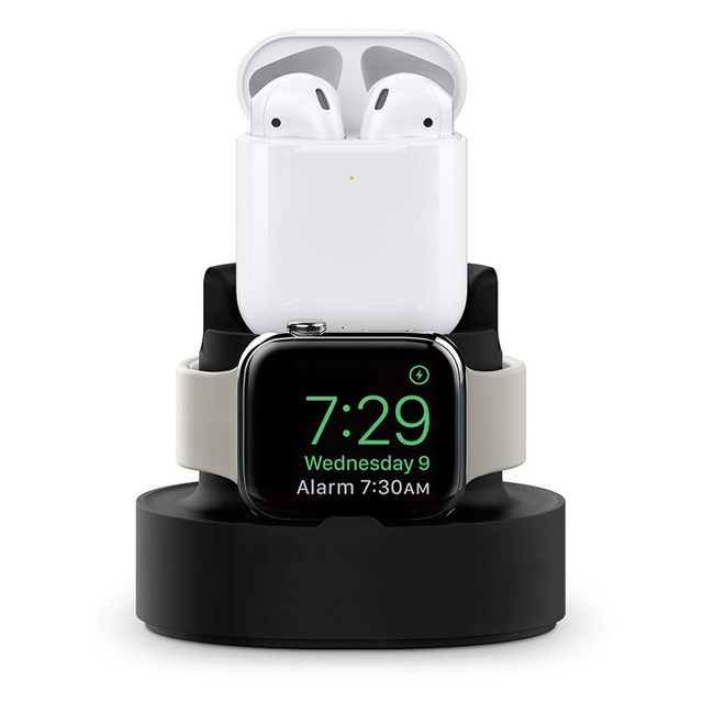 [ JPB Apple Watch + AirPods 二合一 矽膠支架充電座-黑色