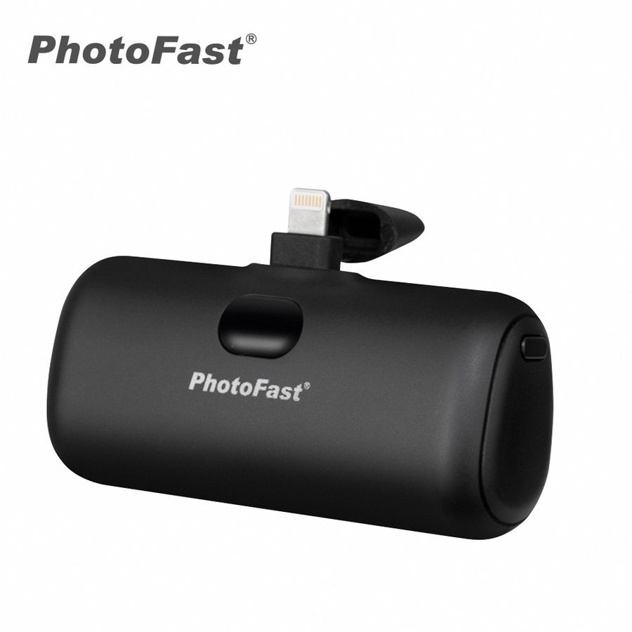 【PhotoFast】Lightning Power 5000mAh 數顯/補光燈口袋行動電源 時尚黑