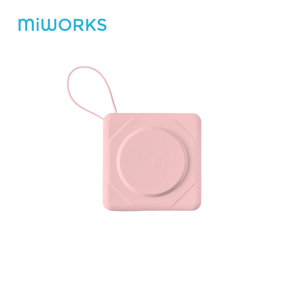 【米沃 Miworks】七合一磁吸無線充電行動電源 10000mAh 蜜桃粉