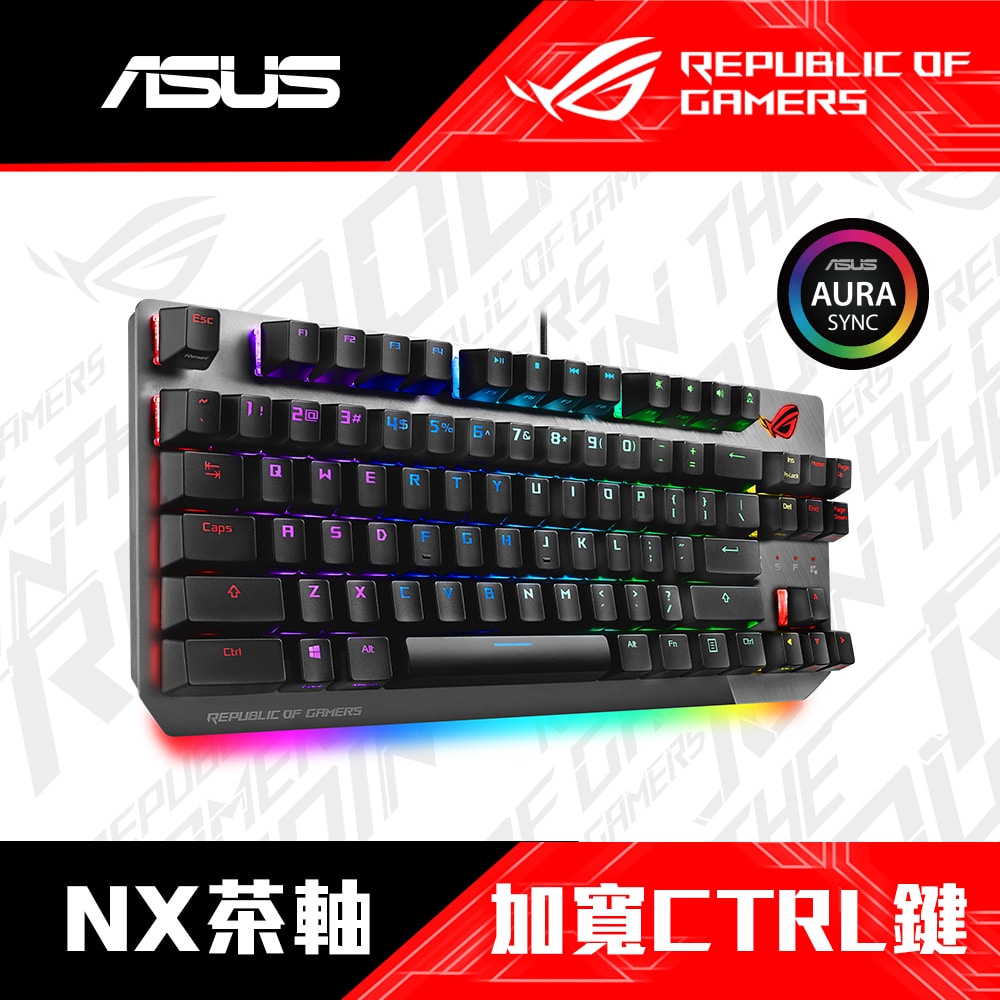 【華碩 ROG】Strix Scope NX TKL 機械式鍵盤 茶軸中文