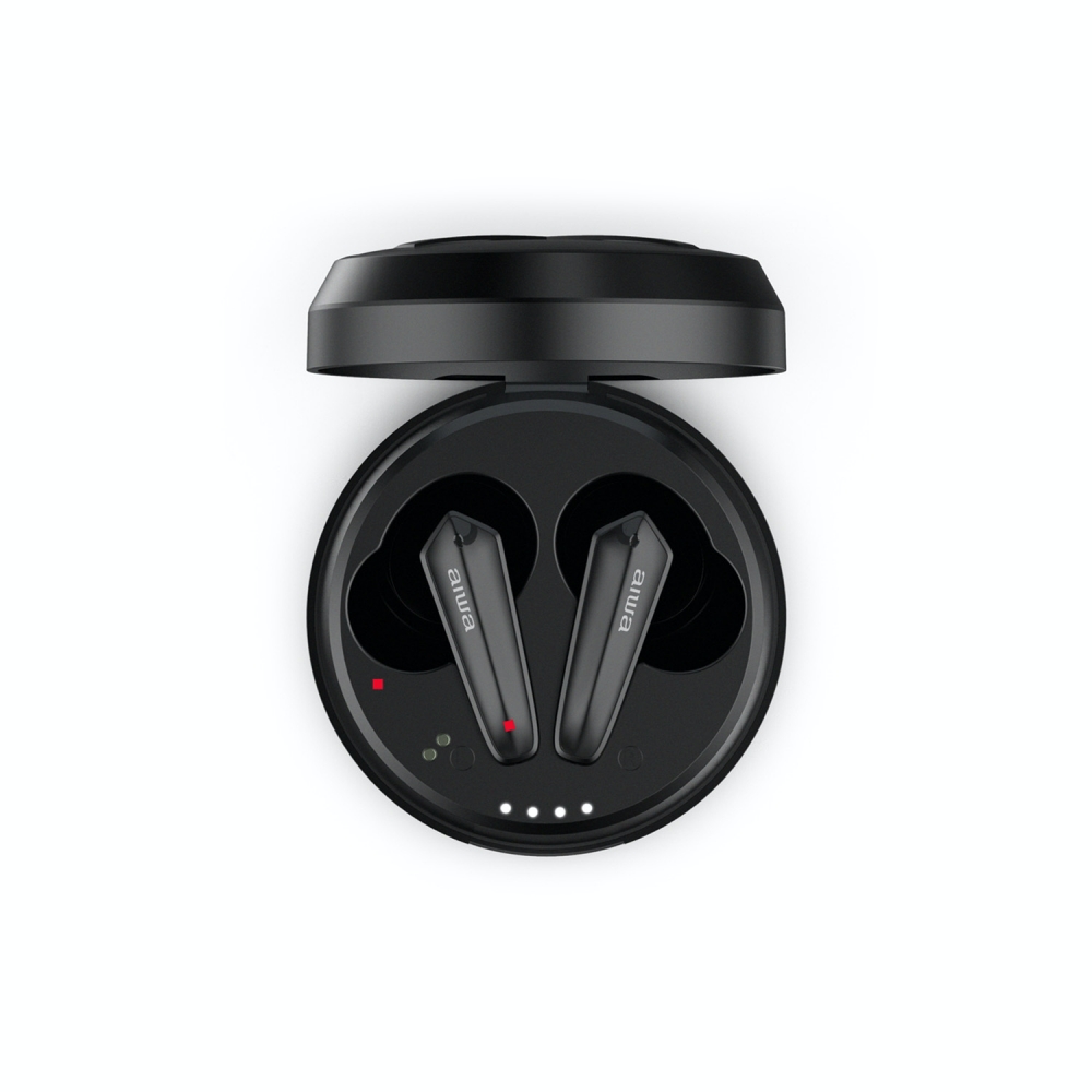 【AIWA 日本愛華】雙重降噪 TWS真無線藍牙耳機 IPX5防水抗汗 藍芽5.2-黑色(AT-X80HANC)