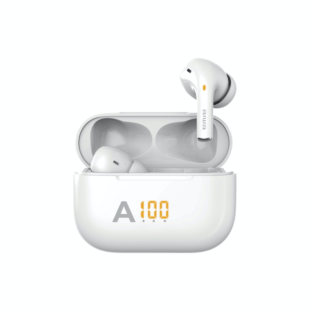 【AIWA 日本愛華】TWS真無線藍牙耳機 電量顯示 IPX4 防水抗汗 藍芽5.1-白色(AT-X80A)