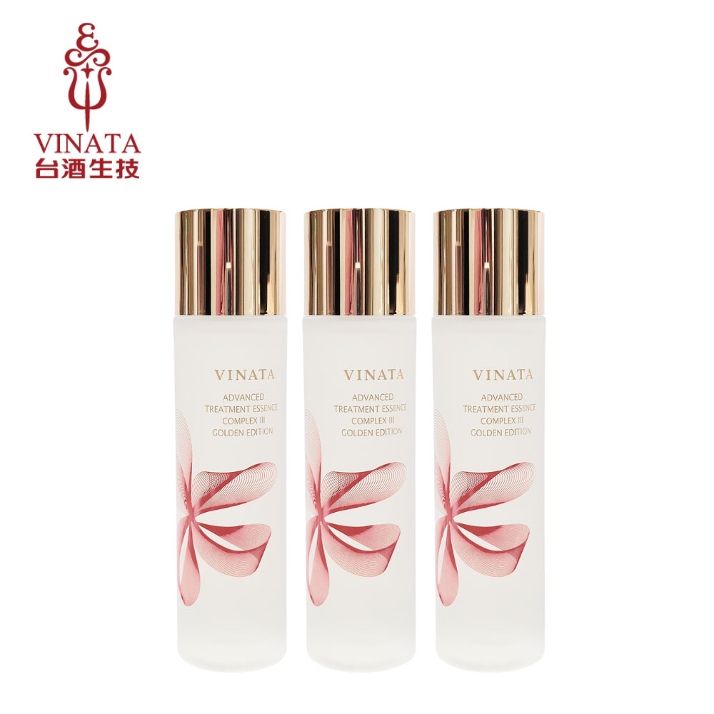 【臺酒生技】酒粕精粹逆齡活膚金裝青春露 (紅花限定版)120ml 3入
