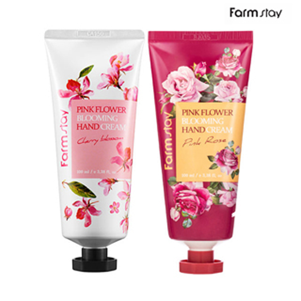 韓國FarmStay 護手霜2入組100ml(玫瑰&櫻花)