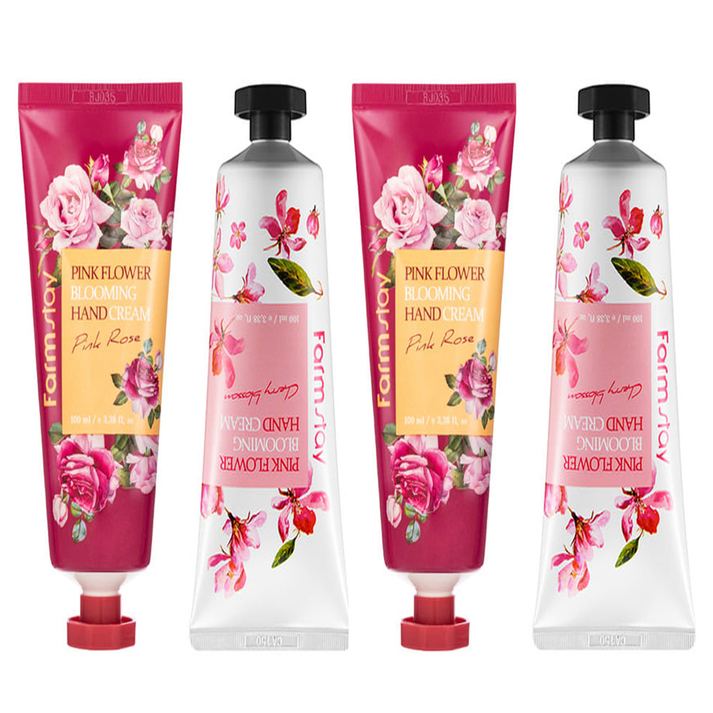 韓國FarmStay 護手霜4入組100ml(玫瑰*2&櫻花*2)