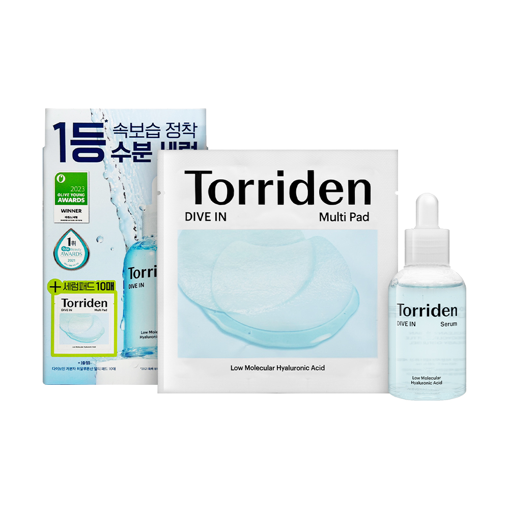 【Torriden】5D微分子玻尿酸保濕精華 50ml+保濕棉片 10片