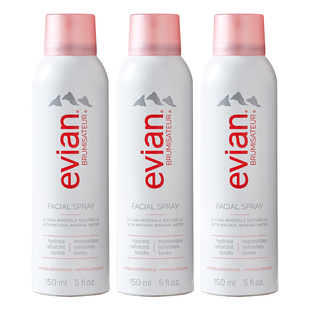 Evian愛維養 天然礦泉護膚噴霧 150ML (依雲水) 3入組