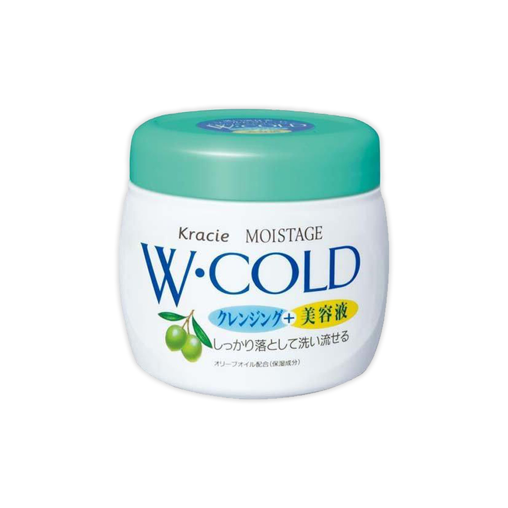 日本Kracie葵緹亞-保濕橄欖精華油美容液雙效按摩卸妝乳霜270g/綠蓋白罐(清水沖洗型)