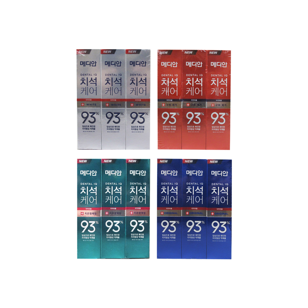 (3盒超值組)韓國MEDIAN麥迪安-93%防蛀護齦含氟牙膏120g/盒