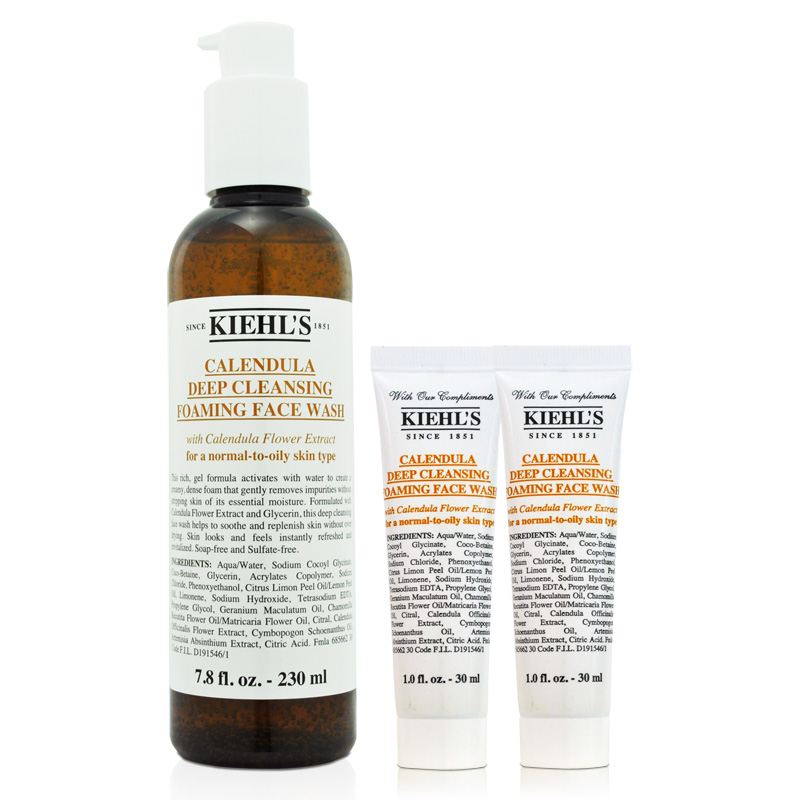 【KIEHLS 契爾氏】金盞花植物精華潔面泡泡凝露230ml 加贈30ml*2(百貨專櫃貨)