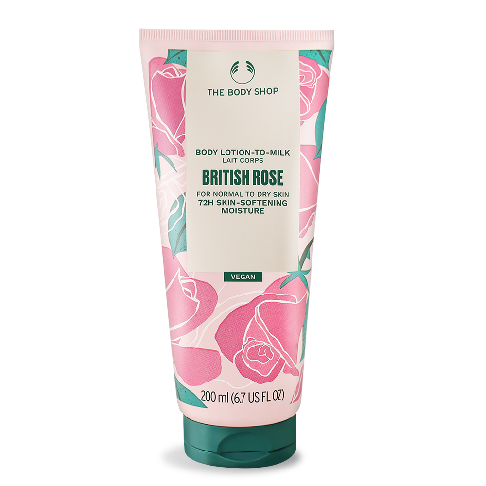 THE BODY SHOP 英皇玫瑰嫩膚身體潤膚乳(200ml)-國際航空版