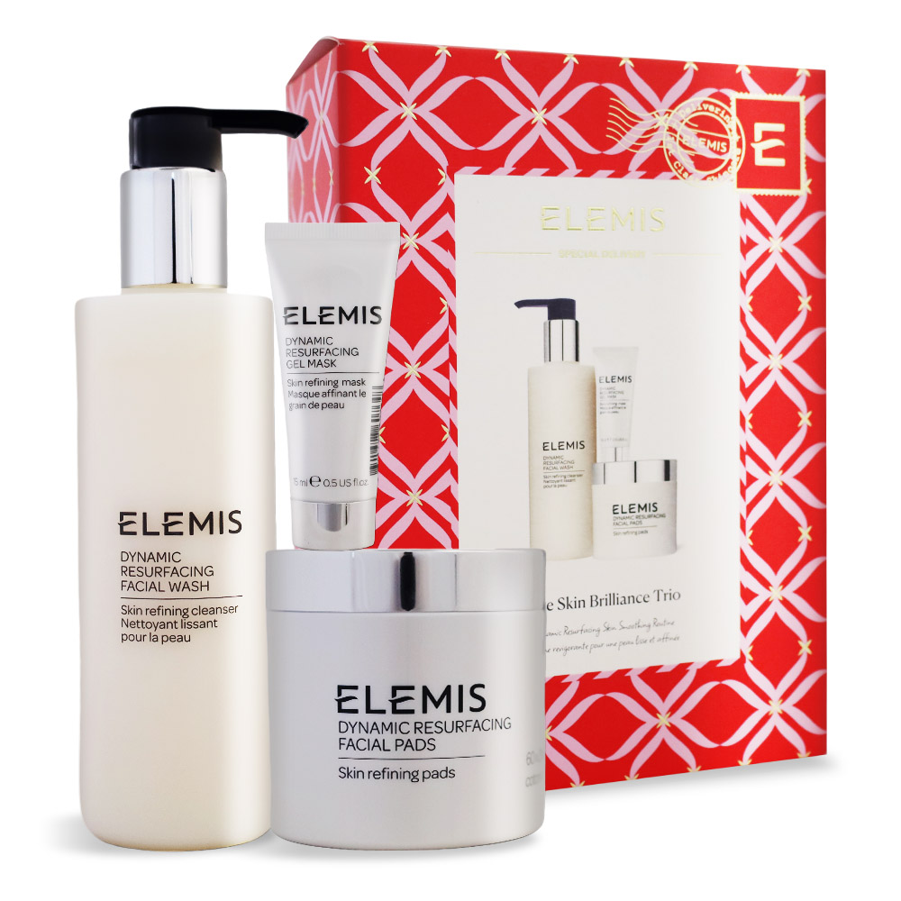 ELEMIS 煥膚亮顏禮盒[洗面乳200ml+潔膚片60片+凝膠面膜15ml-國際航空版
