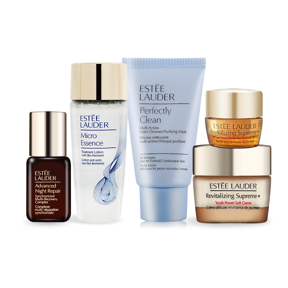 ESTEE LAUDER 雅詩蘭黛 年輕煥採旅行組[潔面乳+原生露+特潤+膠原眼霜+膠原霜
