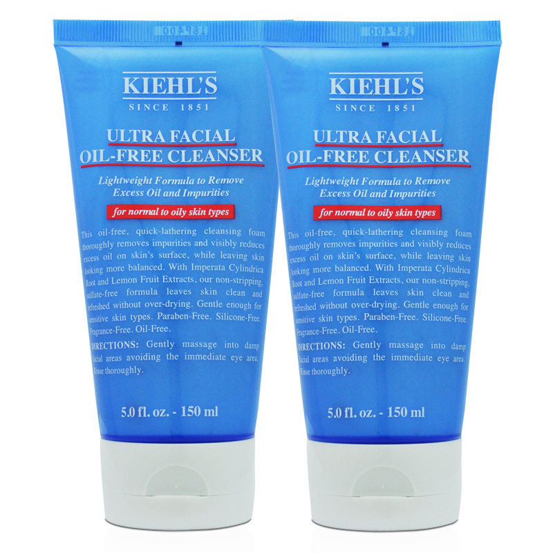 【KIEHLS 契爾氏】冰河保濕無油清爽潔面慕斯 150ml*2(百貨專櫃貨)