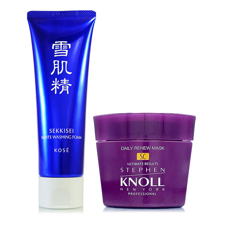 KOSE 高絲 雪肌精淨透洗顏霜130g +史蒂芬諾爾 沙龍質感彈韌修護髮膜200g(正統公司貨)