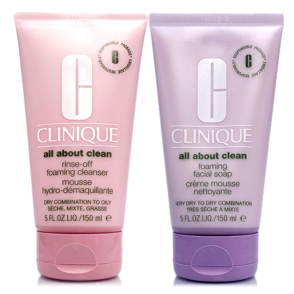 Clinique 倩碧 溫和型卸妝慕絲150ml 贈三步驟洗面慕斯150ml - 超值雙瓶組 (正統公司貨)
