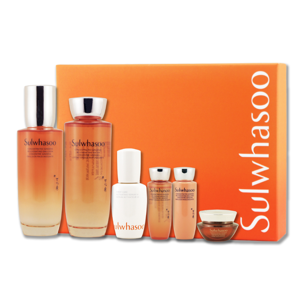 《Sulwhasoo 雪花秀》滋陰參極萃水乳禮盒（極萃水150ML+25ML+極萃乳125ML+25ML+精華15ML+回彈霜5ML）
