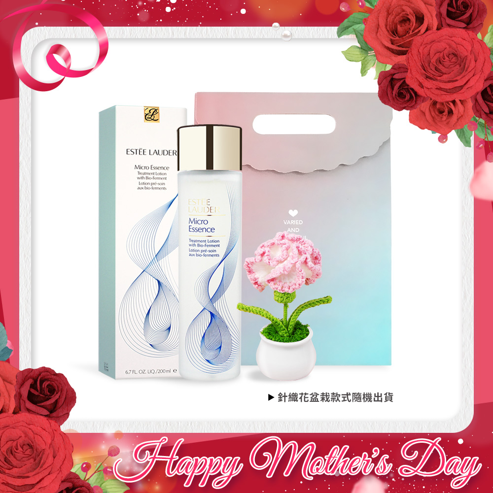 ESTEE LAUDER 雅詩蘭黛 微分子肌底原生露(200ml)-新版+手作針織康乃馨-母親節獻禮附禮袋