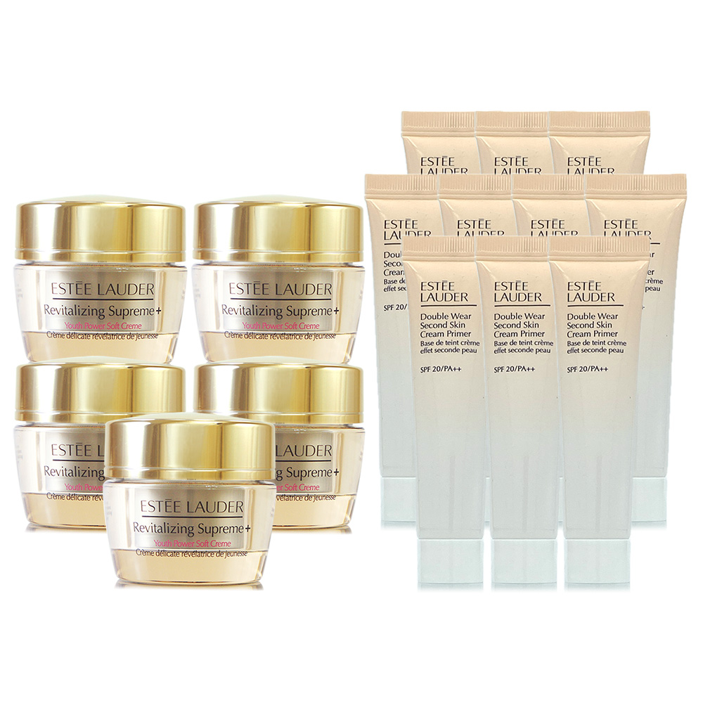 ESTEE LAUDER 雅詩蘭黛 年輕無敵膠原霜15ml*5 贈粉持久天生美肌乖乖乳15ml*10