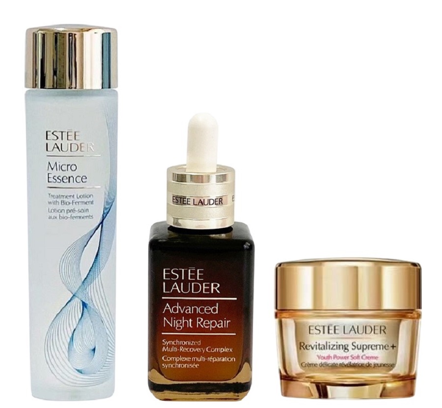 ESTEE LAUDER 雅詩蘭黛 年輕黃金三角禮盒(附提袋)_小棕瓶50ml+肌底原生露200ml+年輕無敵膠原霜75ml