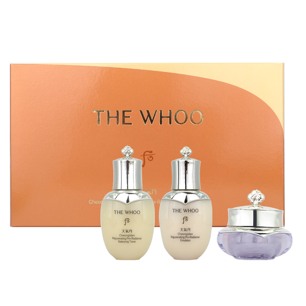 WHOO後 天氣丹PRO光耀美肌3件組 新版[重生水(25ml)+重生乳(25ml)+重生霜(10ml)