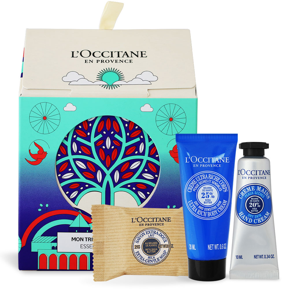 L’OCCITANE 歐舒丹 歡聚限定版乳油木節慶小屋[香皂+護手霜+身體霜-國際航空版