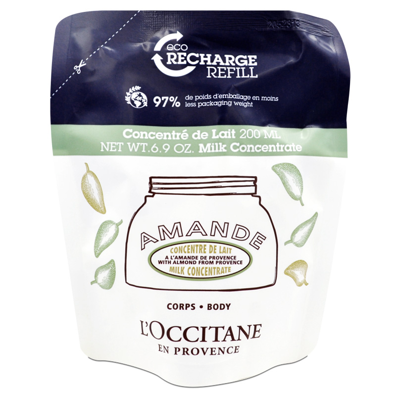 【LOCCITANE 歐舒丹】杏仁緊膚凝霜補充包 200ml(百貨專櫃貨)