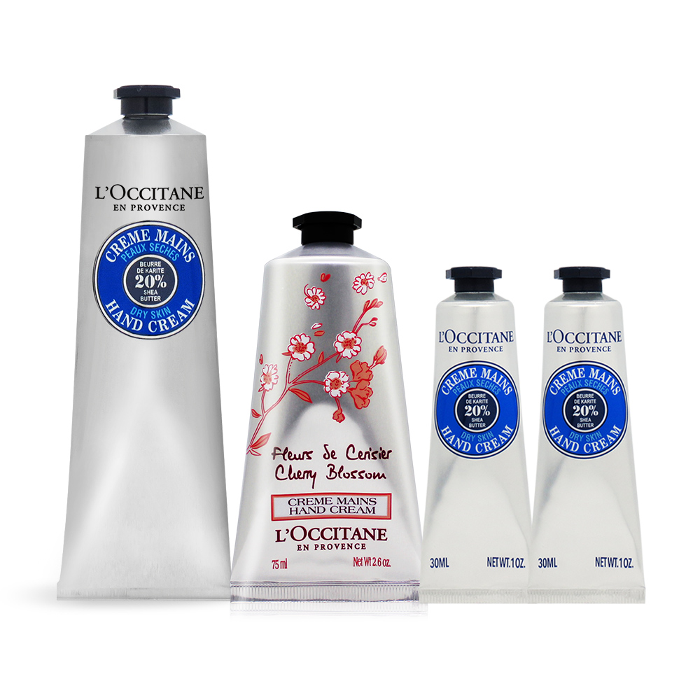L'OCCITANE 歐舒丹 乳油木櫻花完美護手組[乳油木護手霜150ml+櫻花護手霜75ml送乳油木護手霜30mlX2