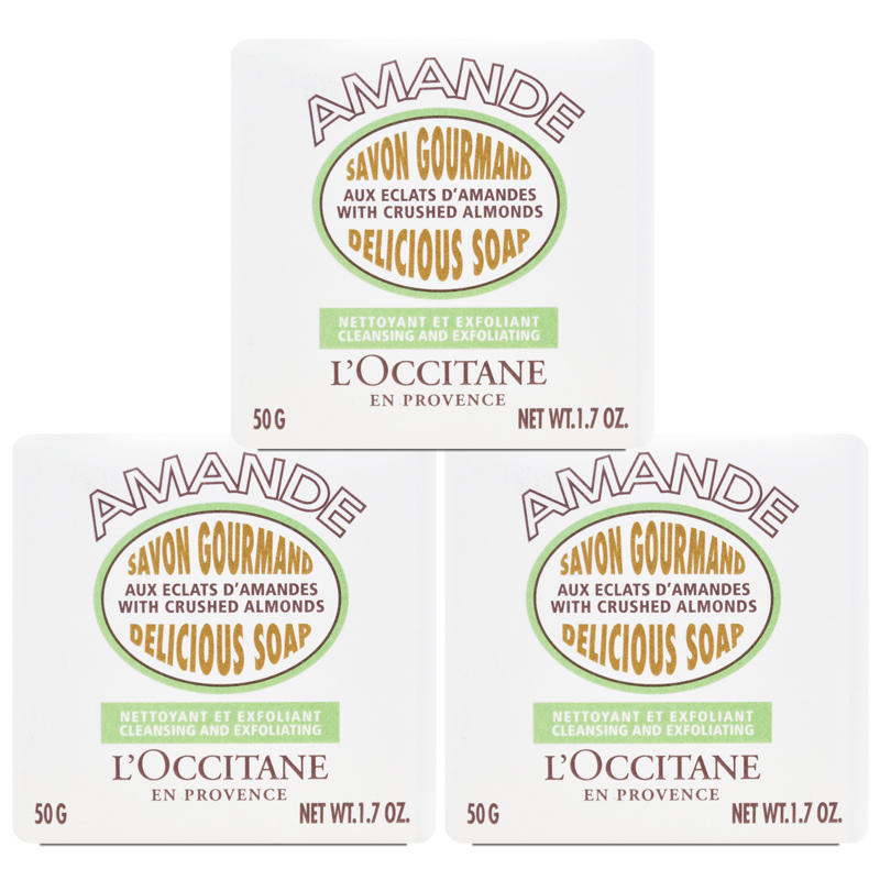 【LOCCITANE 歐舒丹】杏仁去角質皂 50g*3 (百貨專櫃貨)
