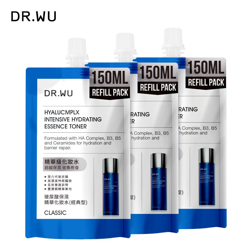 dr.wu 玻尿酸保濕精華化妝水(經典型)補充包150ml 3入組