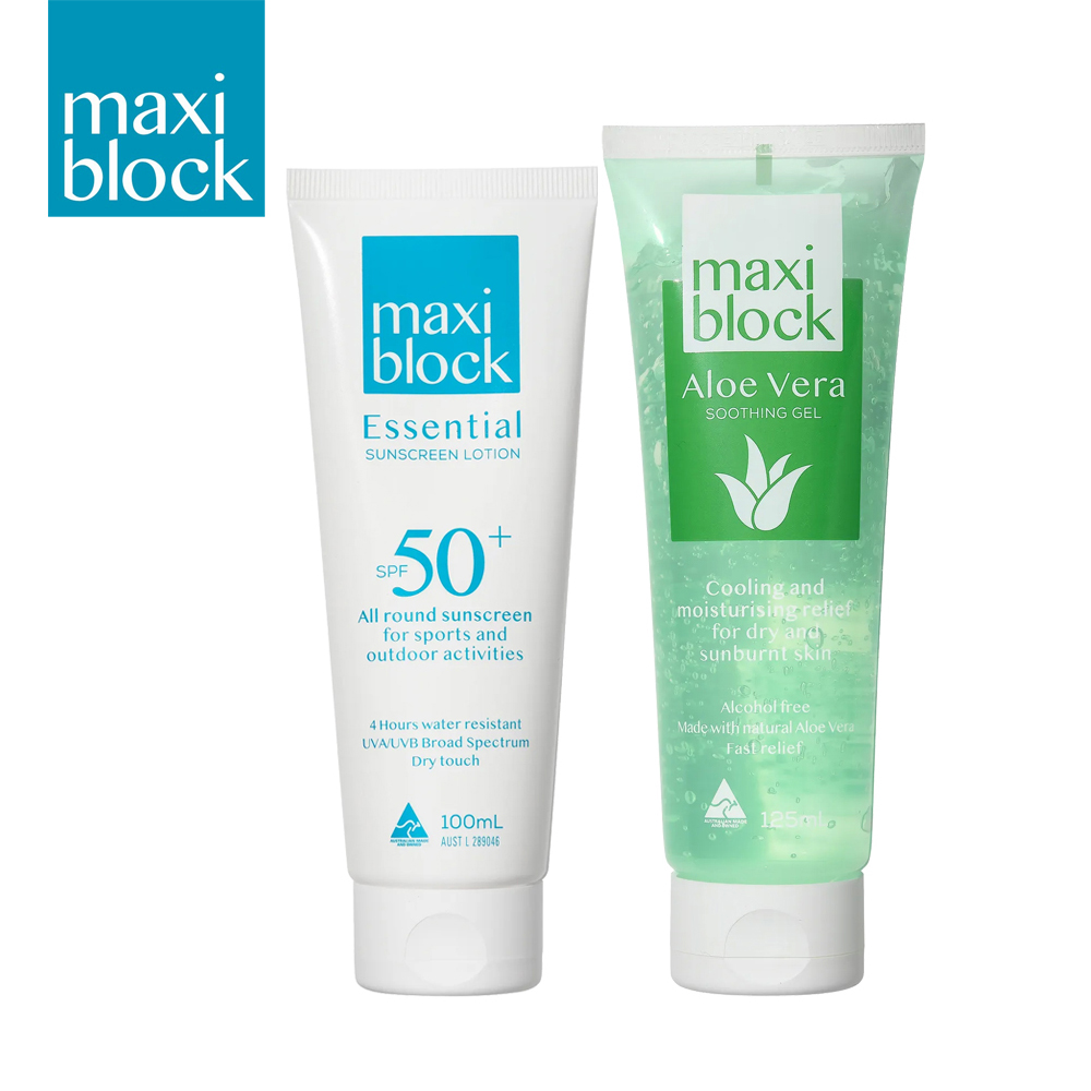 澳洲 Maxiblock 雙入組 全面防護高效防曬乳+天然蘆萃保濕凝露