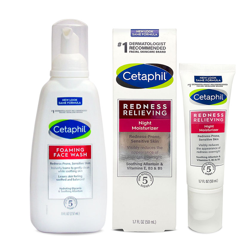 Cetaphil Redness 泛紅系列 2件組 加強舒敏修護霜50ml+溫和泡沫潔面乳 真品平行輸入