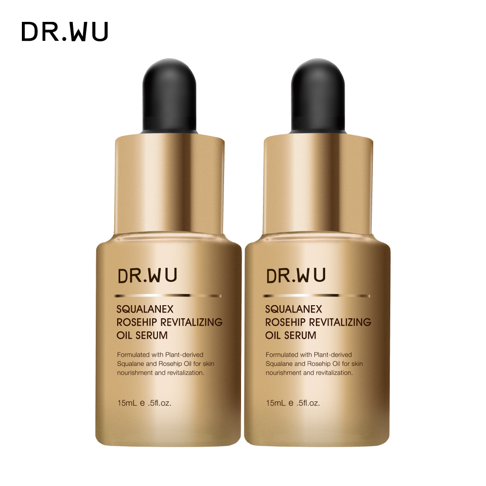 DR.WU 角鯊玫瑰果賦活精華油15ML 2入組