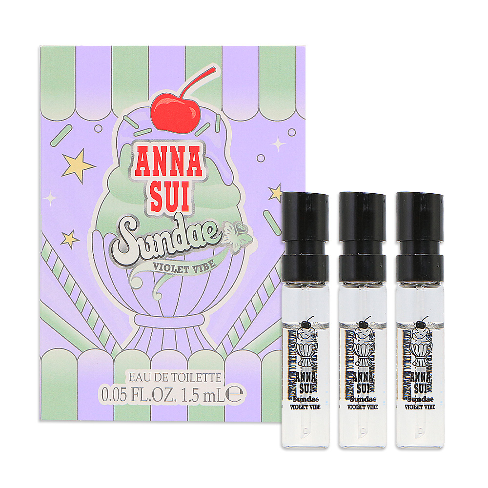 ANNA SUI安娜蘇 SUNDAE果漾聖代淡香水-Violet Vibe戀愛紫檸 1.5ml 針管 *3入