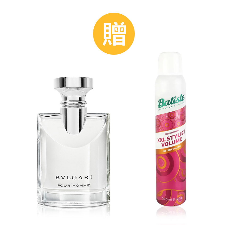 BVLGARI 寶格麗 大吉嶺中性淡香水 50MLl(原廠公司貨)+BATISTE 乾洗髮噴劑雙效款 200ML-極致蓬鬆